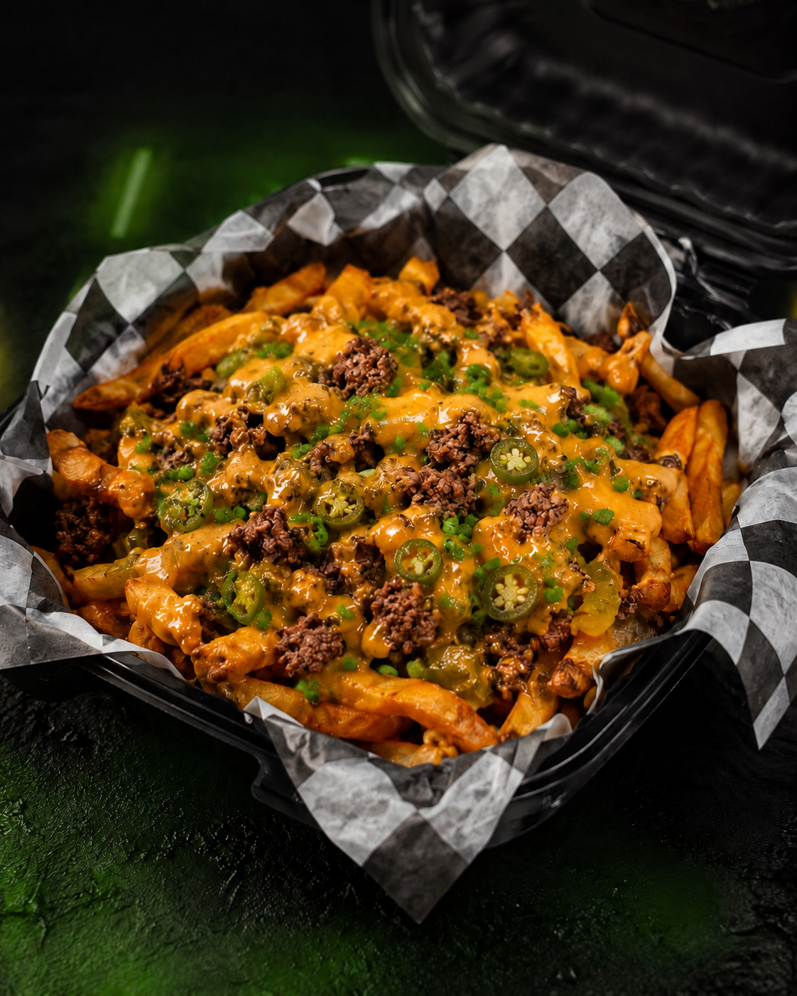 Loaded fries from UFO Smash and Chicken food truck